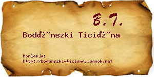 Bodánszki Ticiána névjegykártya